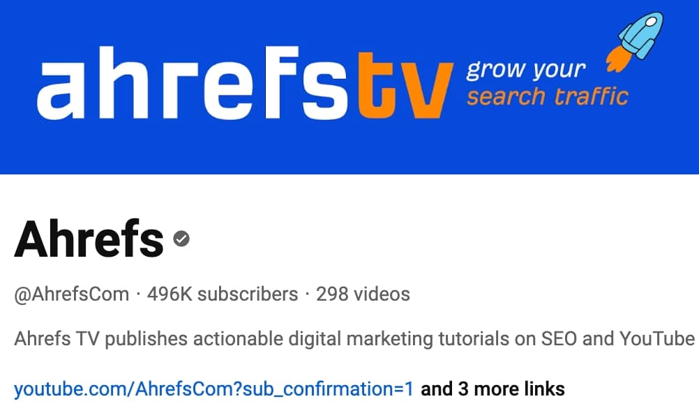 Ahrefs marketing and seo youtube channel