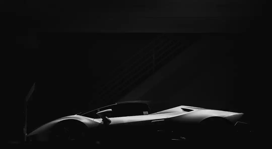 a black and white lamborgini sports car