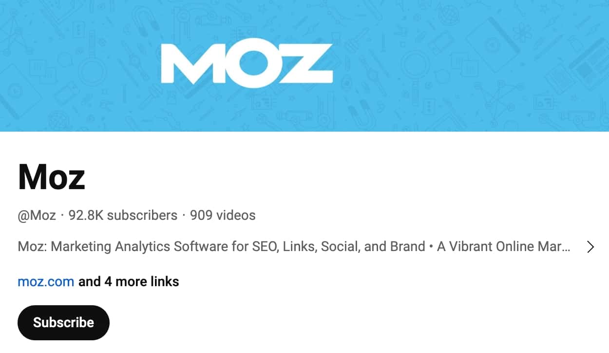 moz's youtube channel